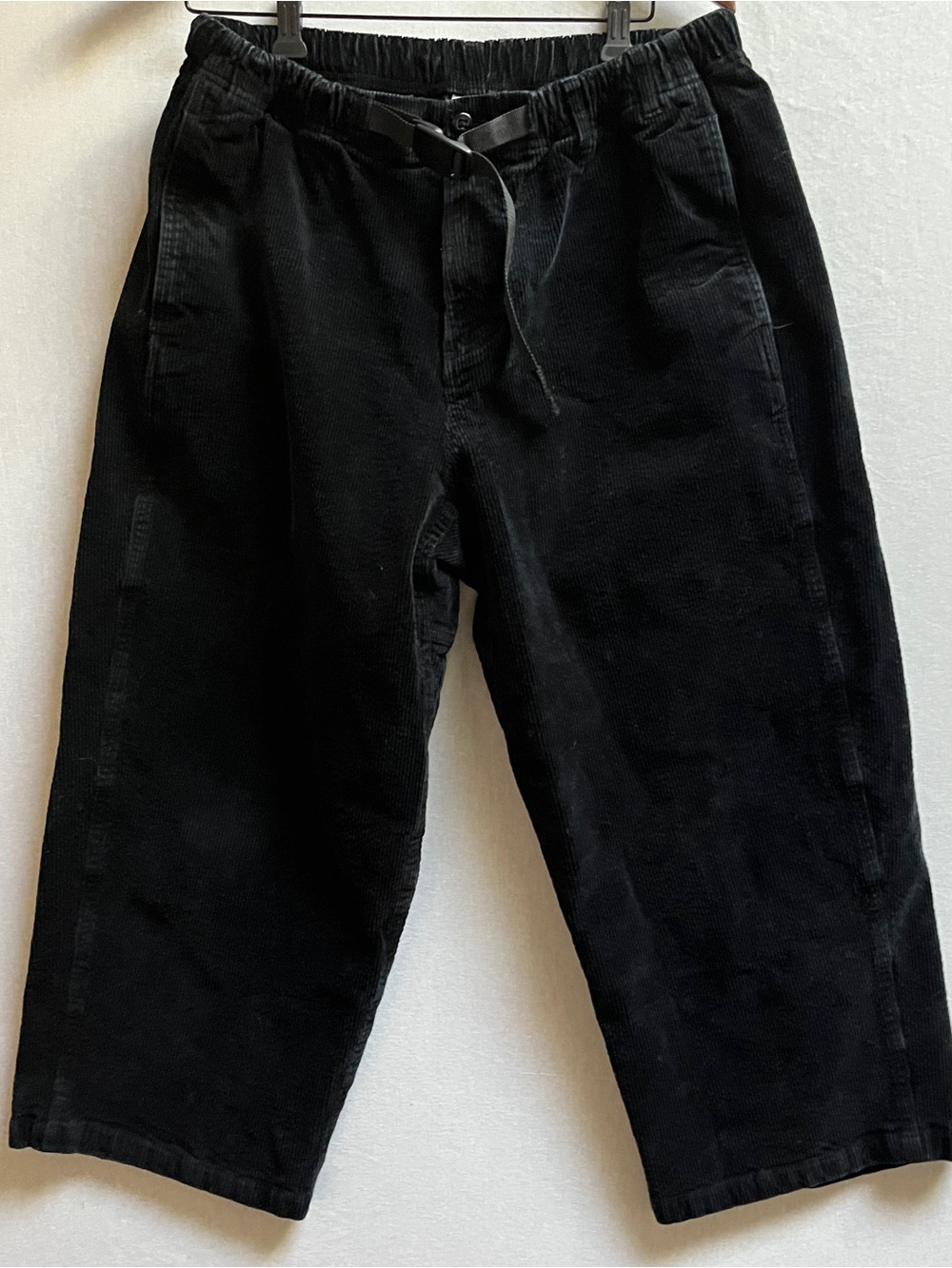 Gramicci Black Corduroy Elastic Drawstring Straight Leg Pants Sz 31